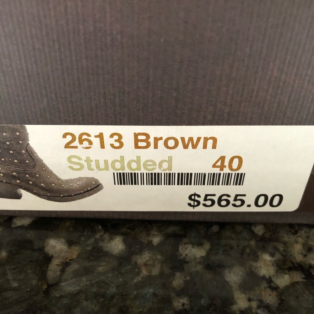 Primabase Italian leather western studded boots